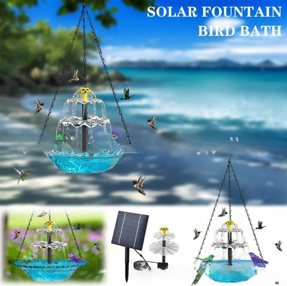 Solar Cascade Hanging Bird Bath Fountain